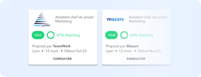 Matching avec vos offres